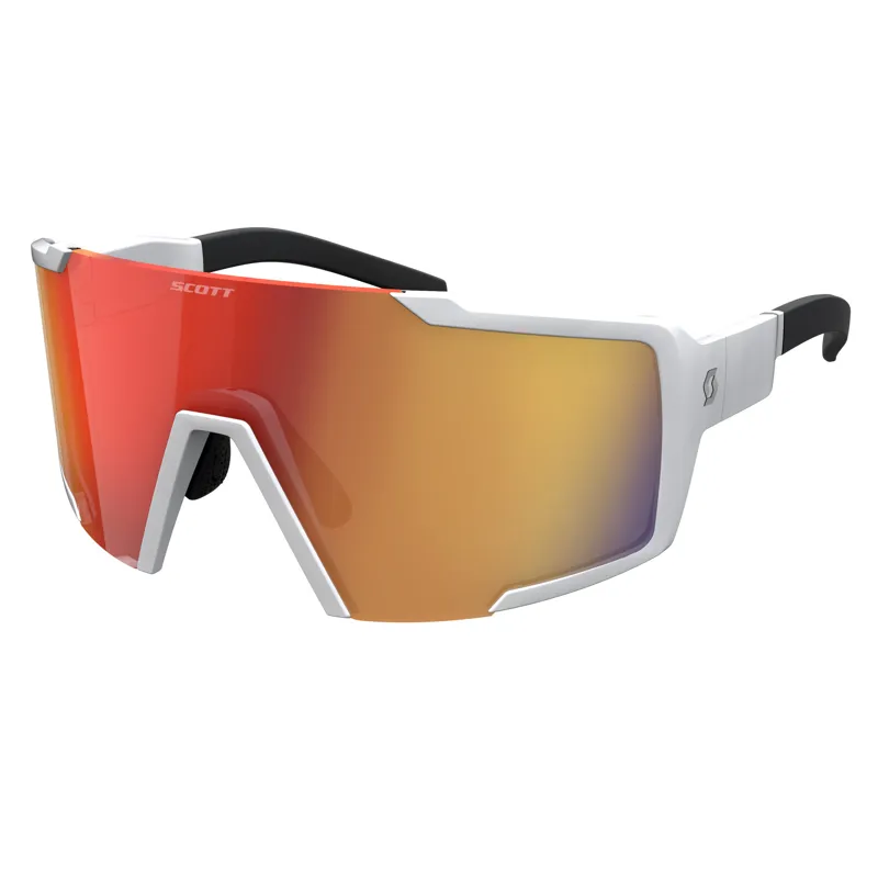Scott Shield Compact Sunglasses in White Matt/Red Chrome