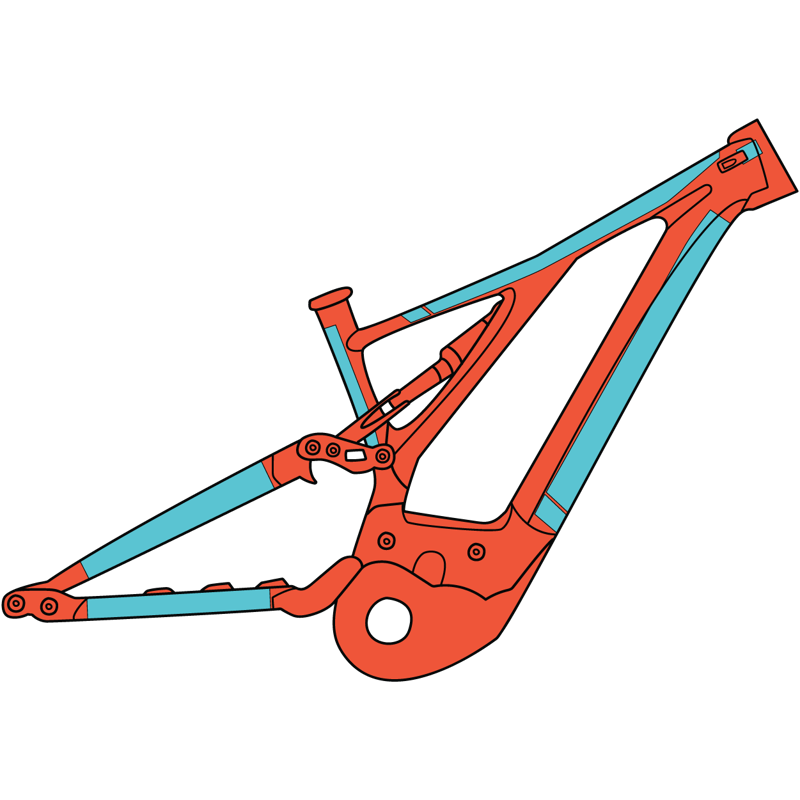 RideWrap Covered Protection eMTB Ebike Kit Vinyl Frame Clear Matte-1